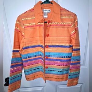 Coldwater Creek petite XS jacket/blazer. It features a Southwestern pattern